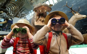 Family enjoying the Natural History Museum in South Kensington