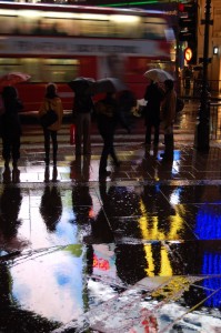 London in the rain