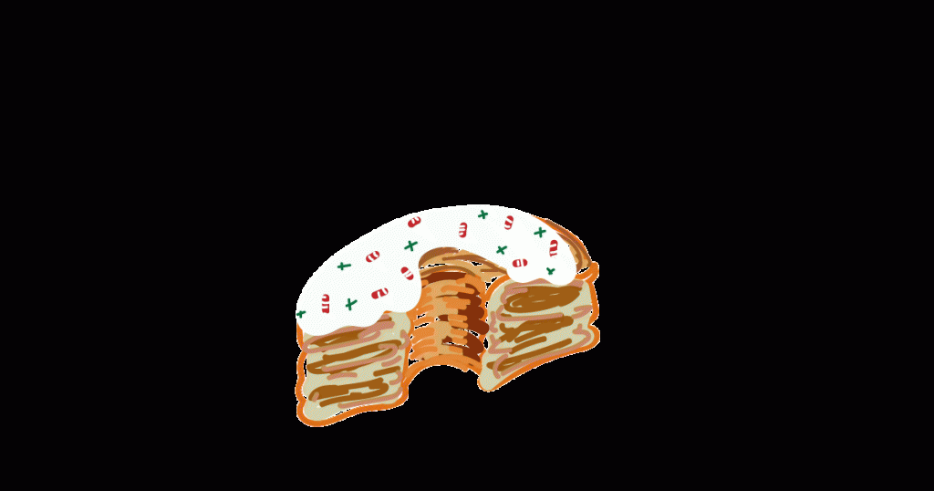 Animated illustration of a cronut