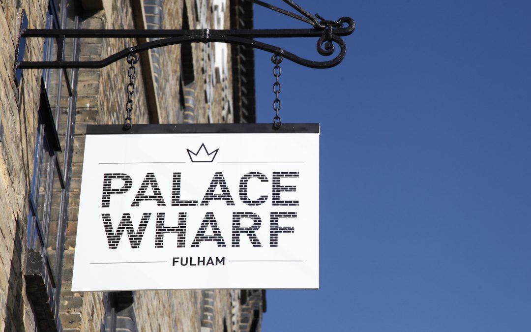Palace Wharf sign on front of development