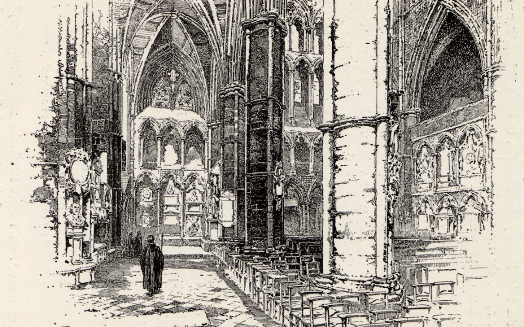 A sketch of poet's corner in Westminster Abbey