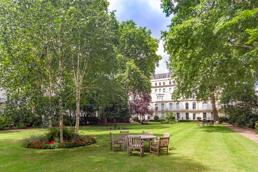 private residents-only garden square